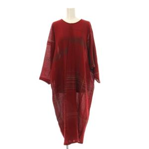 ワンピース ロング 長袖 ウール M 赤 /KH