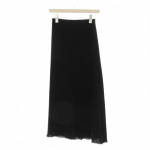 ロングスカート フレア アシンメトリー M 黒 /KH