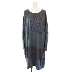 ワンピース ひざ丈 ボーダー柄 長袖 M マルチカラー /KH