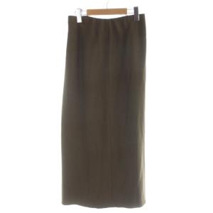 スカート ウール M 茶 ブラウン 無地 ロング丈 /AP