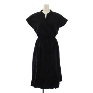 ワンピース ロング 半袖 アンダードレス付き 38 ネイビー /BM