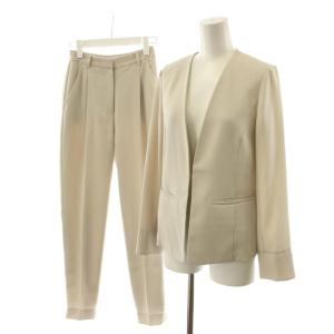 スーツ セットアップ ノーカラージャケット パンツ スラックス S XXS ライトベージュ 017-3150300