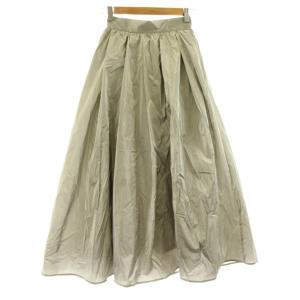 メタリックギャザースカート フレア ロング マキシ 36 シルバーカラー LEZ1032401A0004