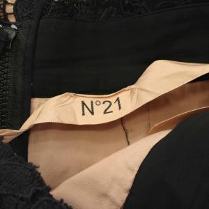 N°21 総レースタイトスカート ミモレロング 40 黒 ブラック ピンク 20AW-C011-4744 /KU