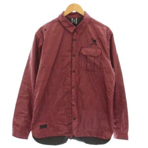 中綿 シャツジャケット 長袖 シャツ XL ボルドー ワイン 45721155 /G