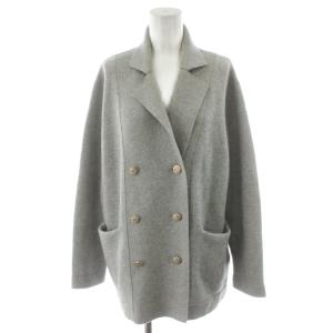 25AW カシミヤブレンド ニットジャケット ダブル 金ボタン 9 グレー KRWOGW0554 /AN21
