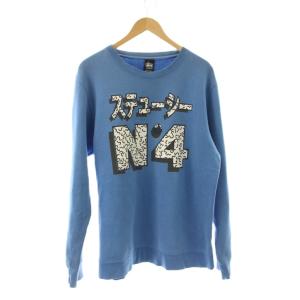 ロゴプリント スウェット トレーナー 青 Ｍ /JP