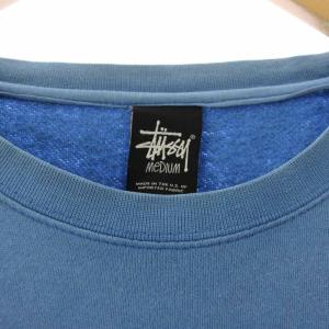 STUSSY ロゴプリント スウェット トレーナー 青 Ｍ /JP