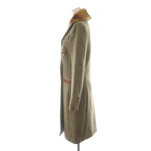 MOSCHINO CHEAP AND CHIC チェスターコート ロング丈 ファー襟 アウター F34 ベージュ /AN46