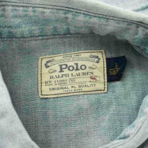 POLO RALPH LAUREN デニムウエスタンシャツ 長袖 ダメージ加工 S インディゴブルー 211511774001 /KU
