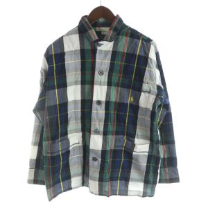 POLO RALPH LAUREN パジャマ M 紺 ネイビー 緑 グリーン チェック柄 レギュラーカラー 長袖 /AP