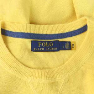 POLO RALPH LAUREN ニット セーター LG 黄 イエロー 無地 長袖 Vガゼット /AP