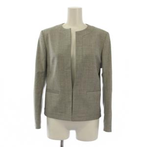 theory luxe セットアップ 上下 ノーカラージャケット フレアスカート ひざ丈 38 グレー 03-9904131 03-9907322