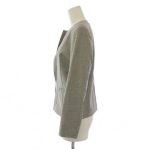 theory luxe セットアップ 上下 ノーカラージャケット フレアスカート ひざ丈 38 グレー 03-9904131 03-9907322