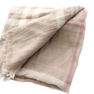 BURBERRY ストール マフラー シアー チェック柄 グレージュ