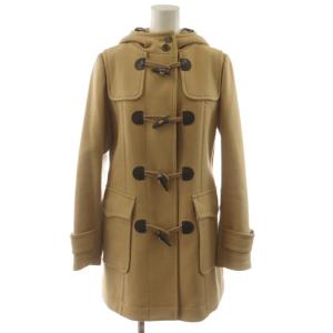 ノバチェック ダッフルコート ロング丈 ウール アンゴラ混 アウター 38 ベージュ /AN43
