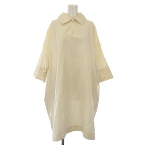 シャツワンピース 半袖 ロング シルク混 F ホワイト /TK