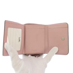 COACH 三つ折り財布 レザー ラウンドファスナー レザー ピンク F37968 /TK