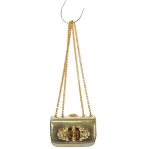 Christian Louboutin スタッズ ショルダーバッグ リボン レザー ゴールドカラー
