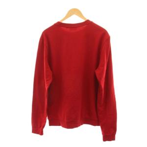 LACOSTE フロッキープリントコットンブレンドスウェットシャツ トレーナー カットソー 長袖 M 赤 レッド SH7477