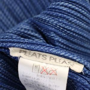 PLEATS PLEASE ISSEY MIYAKE イッセイミヤケ カットソー 長袖 ハイネック 4 ブルー PP54-JK404 /BM