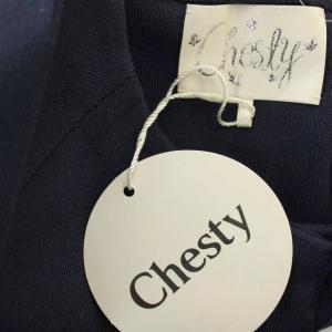 Chesty ニット ケープ カーディガン ポンチョ F ネイビー 紺 /G