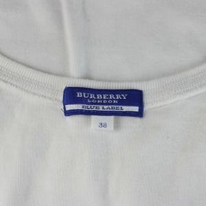 BURBERRY BLUE LABEL タンクトップ 38 白 ホワイト 水色 ライトブルー /AP