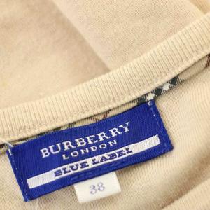 BURBERRY BLUE LABEL カットソー 七分袖 ロゴ スタッズ 38 ベージュ E1P36-531-03 /G