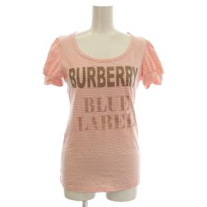 Tシャツ ボーダー 半袖 パフスリーブ カットソー 38 ピンク 白 FAF61-587-12 /G