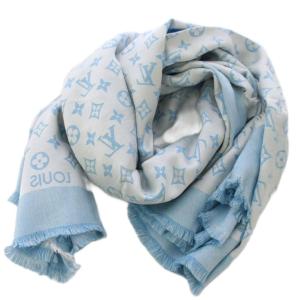 T-Shirting Monogram Shawl シルク ブルー
