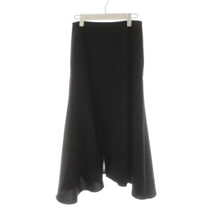 23AW フレアスカート ロング丈 ウール シルク混 絹 38 黒 ブラック GOMA0581U0 /AN73