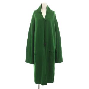 フェルトフィニッシュニットコート Felt Finish Knit Coat アウター 羽ワッペン 緑