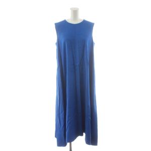 22 SUMMER Aライン ワンピース ロング ノースリーブ 麻 リネン混 36 青 ブルー 6526-234-1363