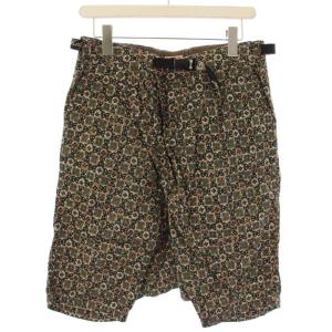 サルエル ショートパンツ ハーフパンツ リネン 総柄 1 マルチカラー /TK