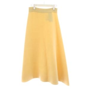 23AW フレアニットマキシスカート ロング ウール カシミヤ混 32 アイボリー J02MA0014