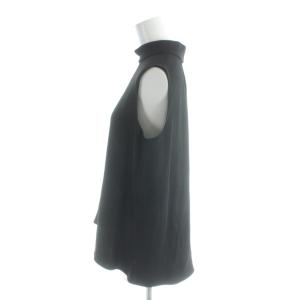 Theory 23SS Classic Crepe RL NK Cascade Top シャツ ブラウス S 黒 ブラック