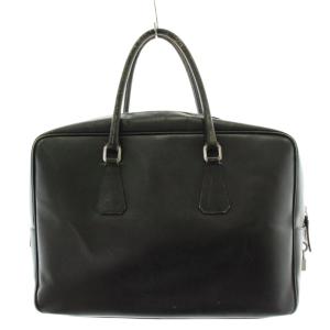PRADA 三角プレート トライアングルロゴ ビジネスバッグ ブリーフケース ハンドバッグ レザー 黒 ブラック /AN12