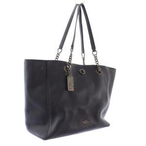 COACH トートバッグ ショルダーバッグ レザー チェーン ネイビー 56830 /TK