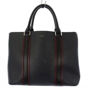 トートバッグ ハンドバッグ レザー 紺 /BM