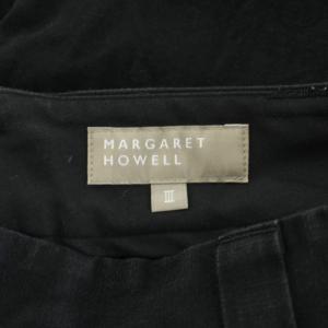 MARGARET HOWELL パンツ スラックス コットン 麻 リネン混 3 黒 ブラック 578-0142606 /AN52