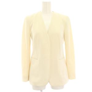 23AW ADMIRAL CREPE LINDRAYIA B ノーカラージャケット 上着 0 白 ホワイト