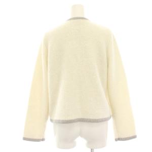 JUSGLITTY タグ付き 24SS ラメツイードニットジャケット ノーカラージャケット 2 白 ホワイト 44154071
