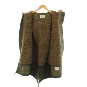 AMERICAN RAG CIE モッズコート ミリタリー アウター ウール 3 カーキ 長袖 ラクーンファー フード付き AFN-M162-C0001