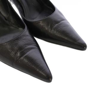 GUCCI レザー パンプス ポインテッドトゥ ヒール 36.5 C 黒 /TK D