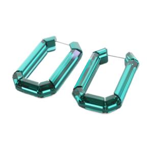 Lucent フープピアス オクタゴンシェイプ グリーン