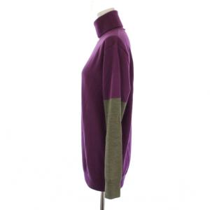 DRIES VAN NOTEN ニット セーター タートルネック ウール S グレー パープル