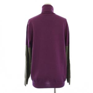 DRIES VAN NOTEN ニット セーター タートルネック ウール S グレー パープル