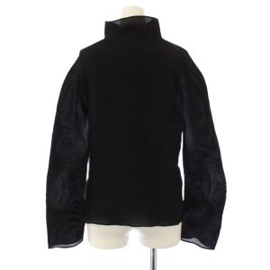 me ISSEY MIYAKE ボックスプリーツ カットソー 長袖 黒 /KH
