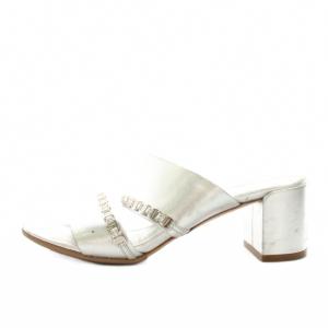 Salvatore Ferragamo サンダル チャンキーヒール 6.5 シルバー /YM