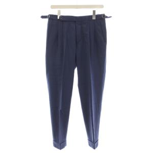 HERRICK スラックス タック テーパード パンツ 46 ネイビー 紺 GTA-WU2 /G